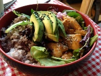 Miso Honey Glazed Salmon at Koriente Austin